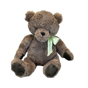 Animal Adventure 12" Plush Brown Teddy Bear 2017 Green Ribbon